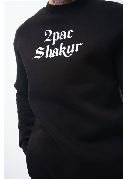 Unisex Tupac Shakur Sweatshirt Siyah indirimleri