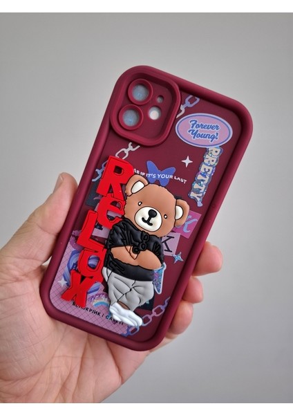 Apple iPhone 11 Kılıf 3D Sevimli Cool Kaykaycı Astronot Ayıcıklı Kamera Korumalı Esnek Silikon Lüks Kılıf