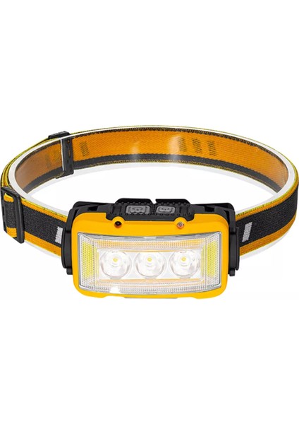 Sarı 10 Watt Sensörlü 11 Işık Modlu Kafa Lambası 24 Beyaz Smd - 6 Kırmızı Smd - 1 Po Wer Ledli