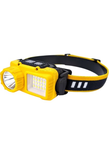 Sarı 10 Watt Sensörlü 1 LED 24 Smd LED 11 Işık Modlu Kafa Lambası