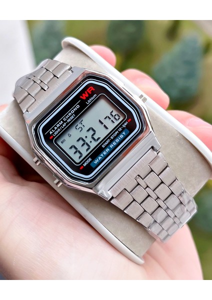 Dijital Işık Alarm Kronometreli Gümüş Renk Kare Spor Unisex Kol Saati fırsatları