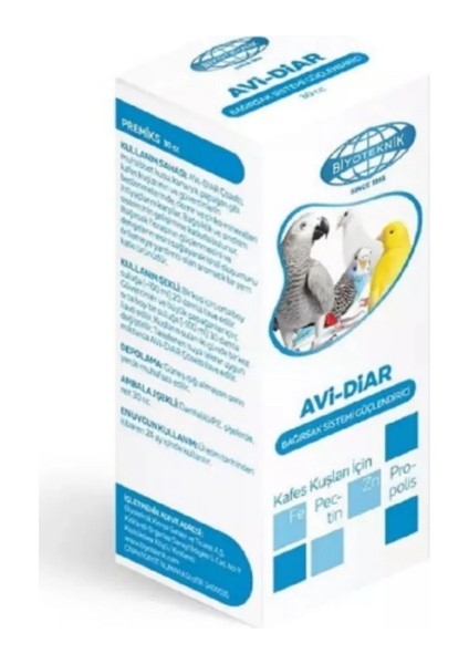 Avi-Diar - Kafes Kuşları İçin Sinddirim Sistemi Düzenleyici ve İshaI Destek Ürünü (20 cc)