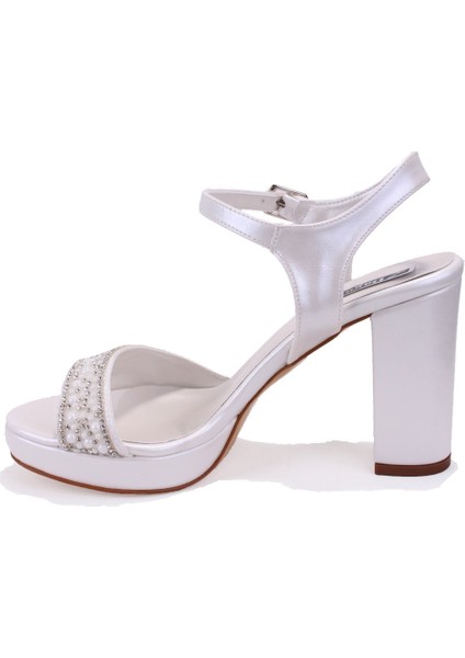 DZA07-337140 Sedef Boncuklu Platform Topuklu Kadın Ayakkabı modelleri