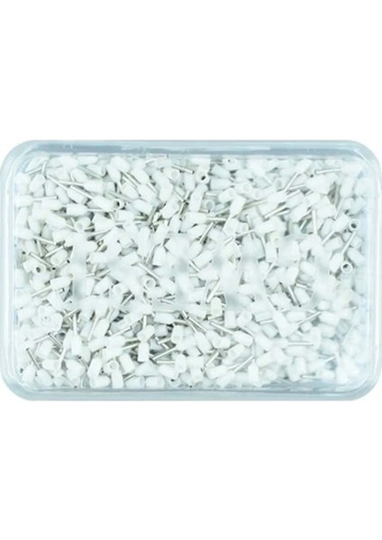TE0508 ,2X0.50 mm/Beyaz 500-Adet Kablo Yüksük