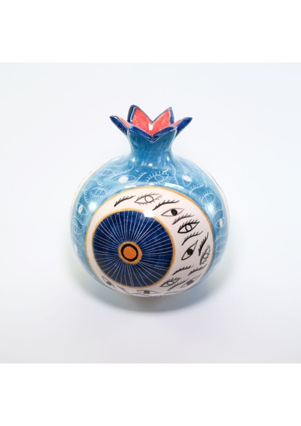 15 cm Nar El Işi Nazar Motifi -Sarı-Lacivert