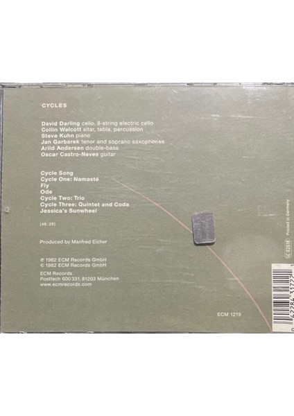 (Plak Değildir CD Dir) CD Cycles David Darling Ecm CD