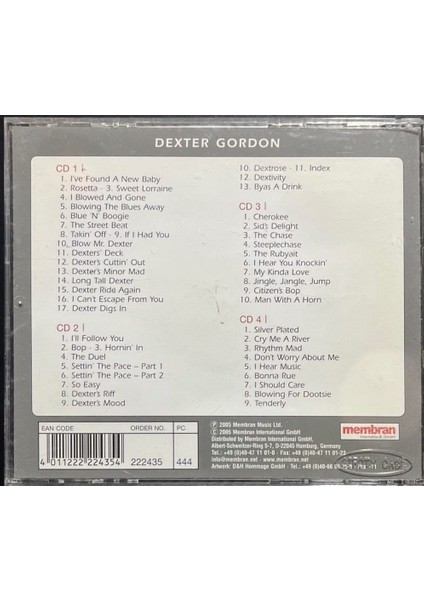(Plak Değildir CD Dir) CD Dexter Gordon Quadromania Double CD
