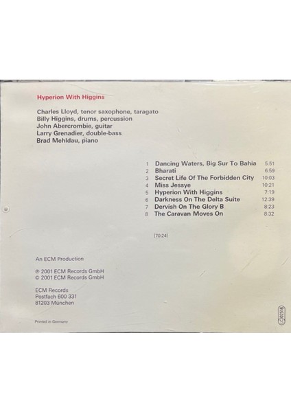 (Plak Değildir CD Dir) CD Charles Lloyd Hyperion With Higgins Ecm CD