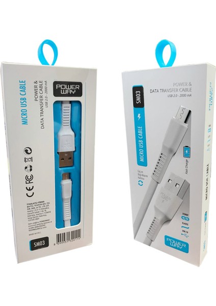 SM03 Apple Iphone 2.0 2000MAH Lıghtnıng Şarj ve Data Kablosu