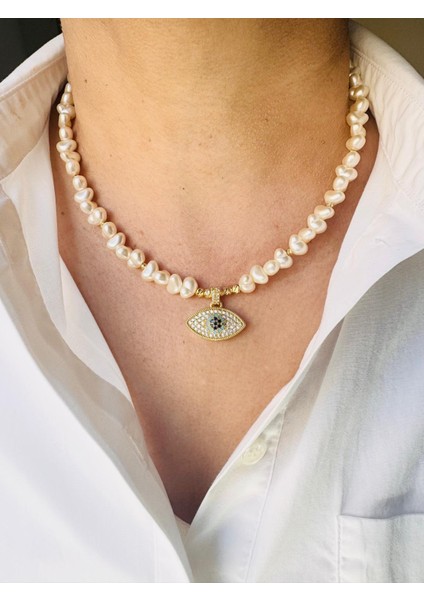 Kalpli Incili Nazar Boncuklu Göz Kolye 45 cm fiyatları