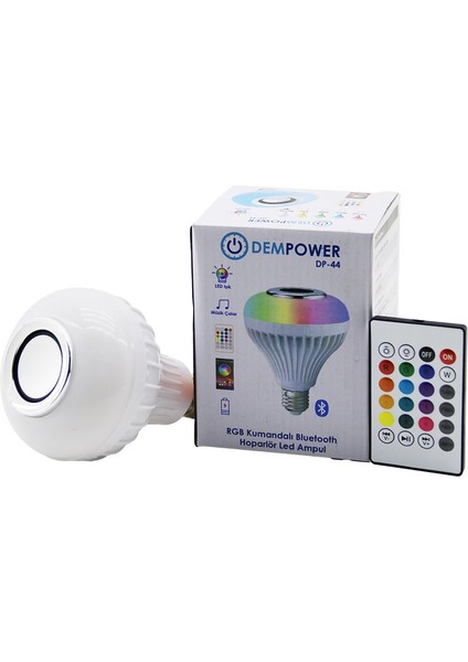 2ın1-Kumandalı Rgb LED Ampul - Bluetooth Hoparlör Müzik Çalar LED-7W - HOPARLÖR-3W-FINDIT