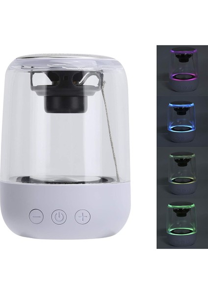 600 Mah Taşınabilir Rgb Mikrofonlu Aux/tf/bluetooth 3 Watt Hoparlör Speaker (Beyaz)-Findit