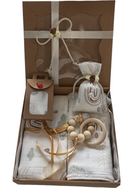 Hoşgeldin Bebek, Unısex Yenidoğan Bebek Müslin Hediye Seti