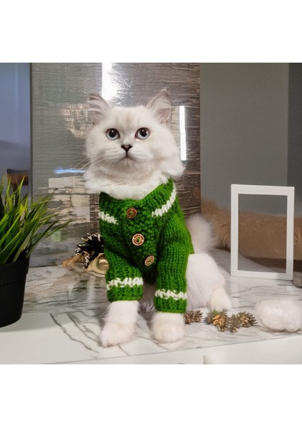 Kedi Köpek için Kurabiye Adam Yeşil Hırka