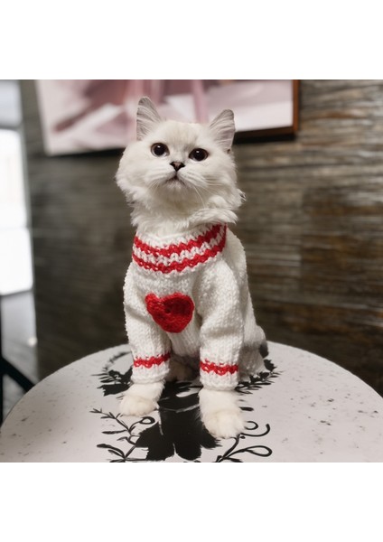 Kedi Köpek için Sevgililer Günü Beyaz Kazak fiyatları