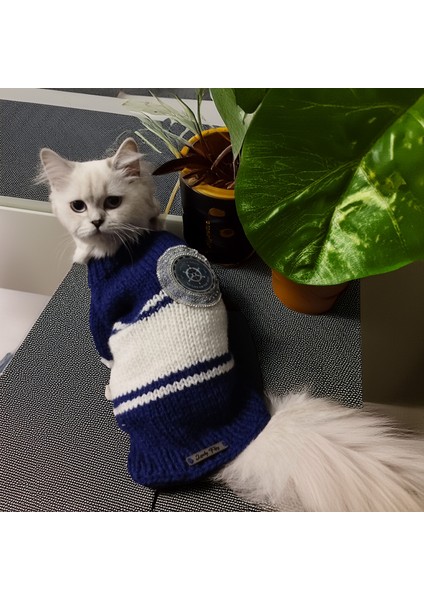 Kedi Köpek için Mavi Beyaz Denizci Kazak fırsatları