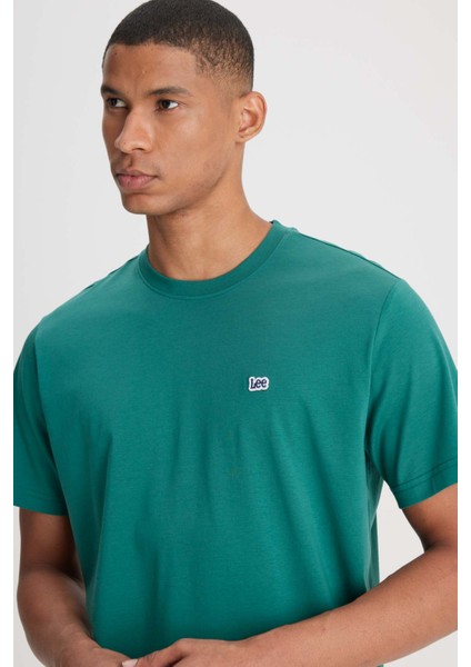 Lee Bisiklet Yaka T-Shirt Yeşil Erkek Kısa Kol T-Shirt fırsatları