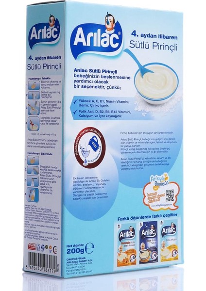 Arılac Instant Sütlü Pirinçli Ek Gıda 200 gr modelleri