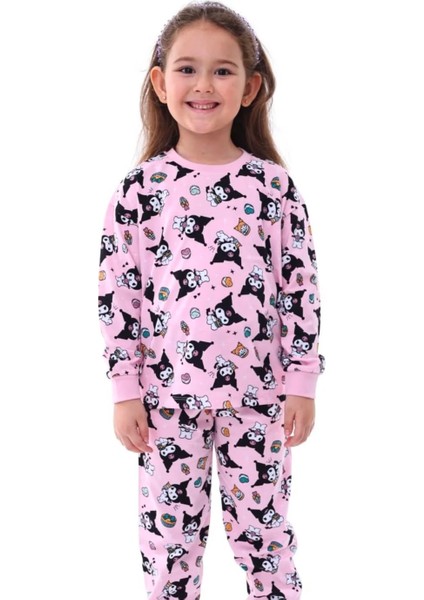 Kız Çocuk %100 Pamuklu Kuromi Desenli Pijama Takımı
