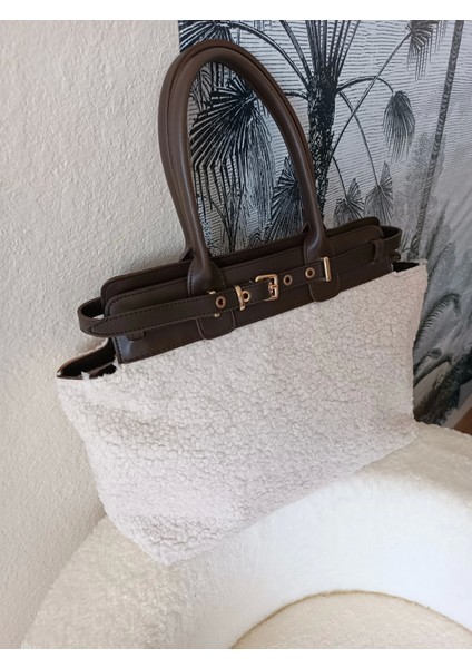 Hitit Kahve-Peluş Kemer Detaylı Fermuar Kapama Kadın Omuz Çantası fiyatları