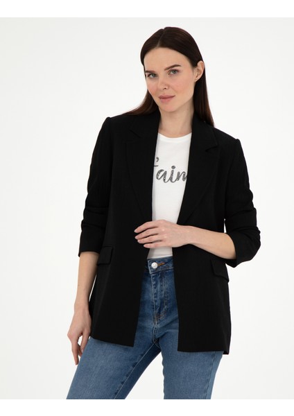 Kadın Siyah Regular Fit Ceket 50299891-VR046