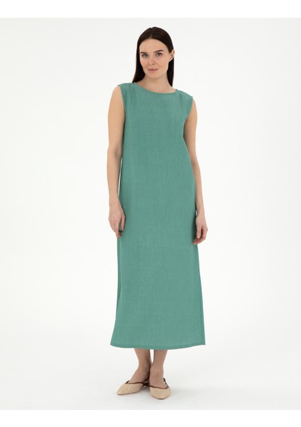 Kadın Yeşil Regular Fit Dokuma Elbise 50301066-VR054