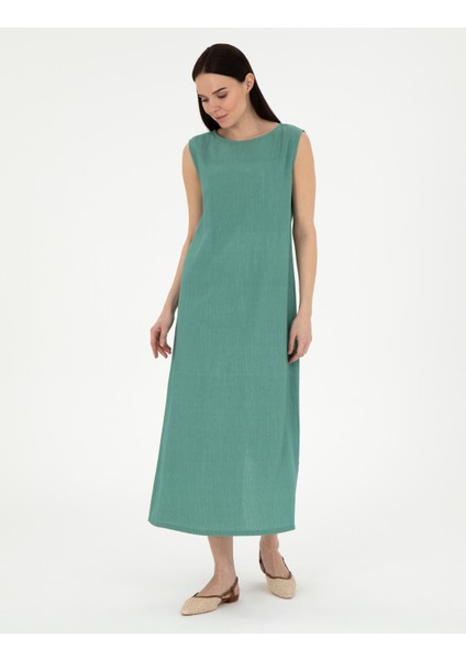 Kadın Yeşil Regular Fit Dokuma Elbise 50301066-VR054