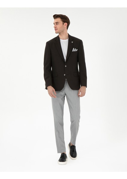 Erkek Gri Slim Fit Kumaş Pantolon 50304307-VR024