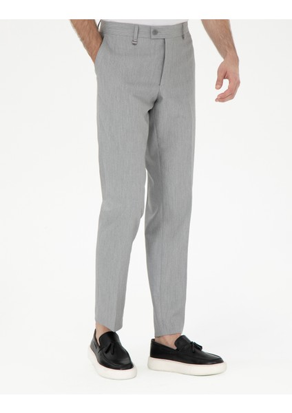 Erkek Gri Slim Fit Kumaş Pantolon 50304307-VR024
