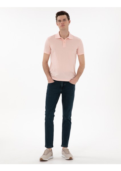 Erkek Pudra Slim Fit Kıvrılmaz Polo Yaka Basic Tişört 50302561-VR042 fırsatları