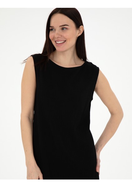 Kadın Siyah Regular Fit Dokuma Elbise 50301066-VR046