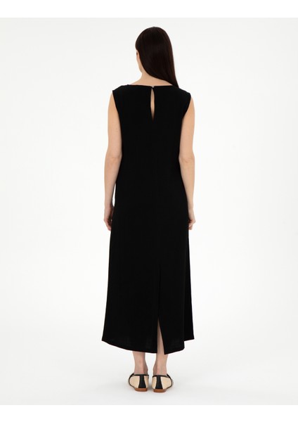 Kadın Siyah Regular Fit Dokuma Elbise 50301066-VR046
