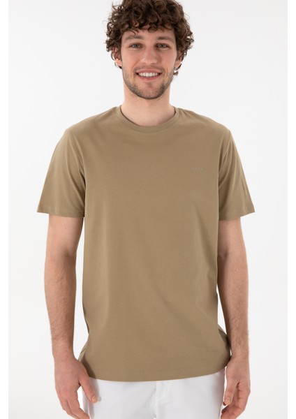 Erkek Haki Tişört Basic 50305928-VR027 fırsatları