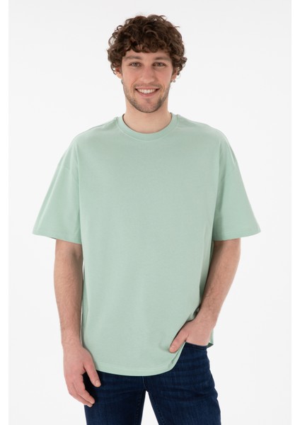 Erkek Su Yeşili Tişört Basic 50305988-VR048