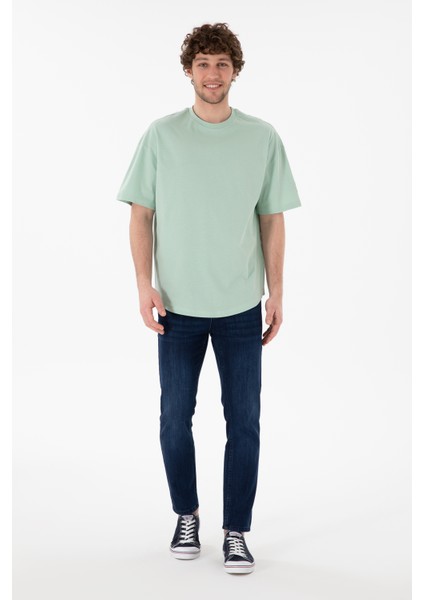 Erkek Su Yeşili Tişört Basic 50305988-VR048 indirimleri