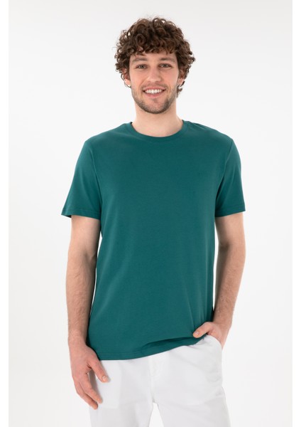 Erkek Koyu Yeşil Tişört Basic 50305928-VR101