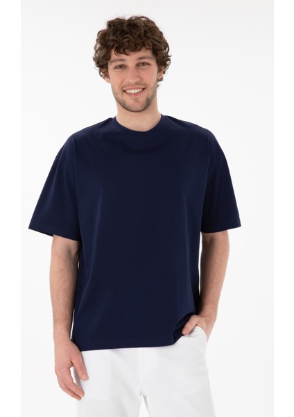 Erkek Lacivert Tişört Basic 50313089-VR033