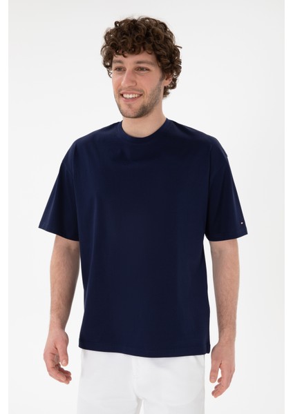 Erkek Lacivert Tişört Basic 50313089-VR033 fiyatları