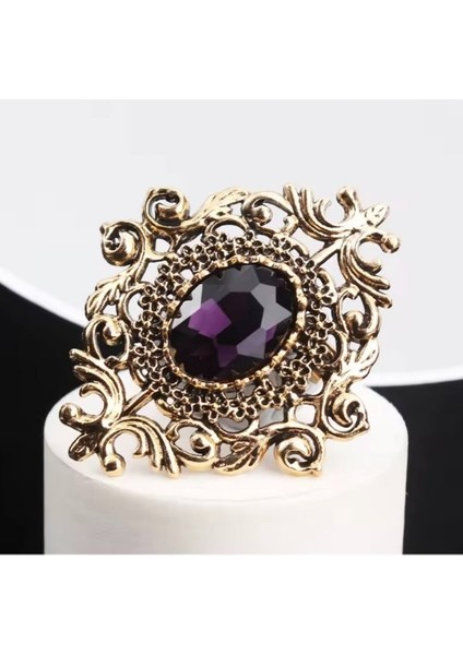 Mor Taşlı Vintage Broş fiyatları