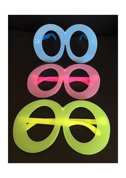 Fosforlu Oval Model Glow Parti Gözlüğü 12 Adet modelleri