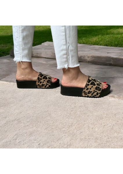 Yüksek Taban Leopar Terlik