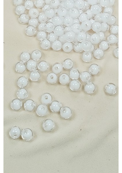 Yuvarlak Boncuk Içten Boncuklu Bileklik Çanta Boncuğu 8 mm 50 Gr Beyaz - BNC470 fiyatları