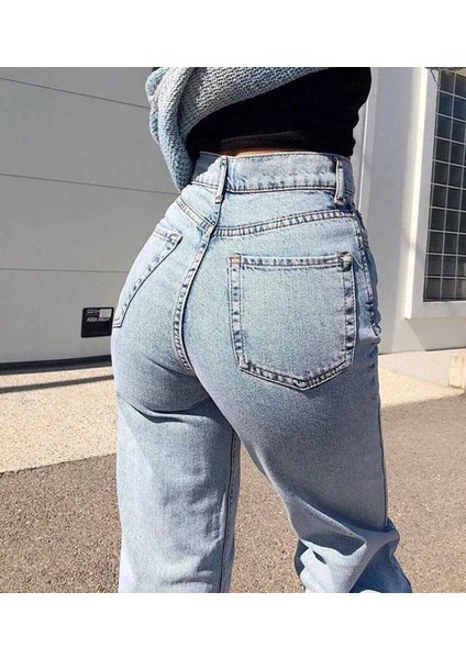 Kadın Soluk Efekt Vintage Yüksek Bel Wide Leg Jeans Kadın Bol Paça Kot Pantolon modelleri