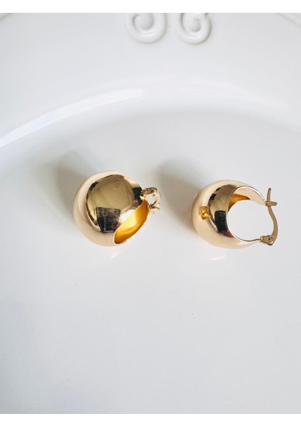 Halka Gold Sepet Küpe 2 cm modelleri