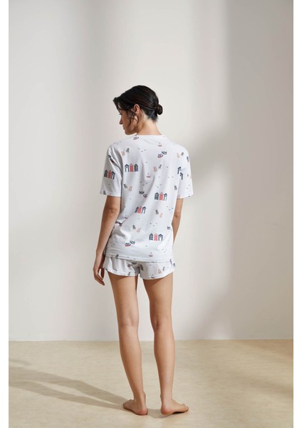 Kadın Pamuklu Şortlu Pijama Takımı fırsatları