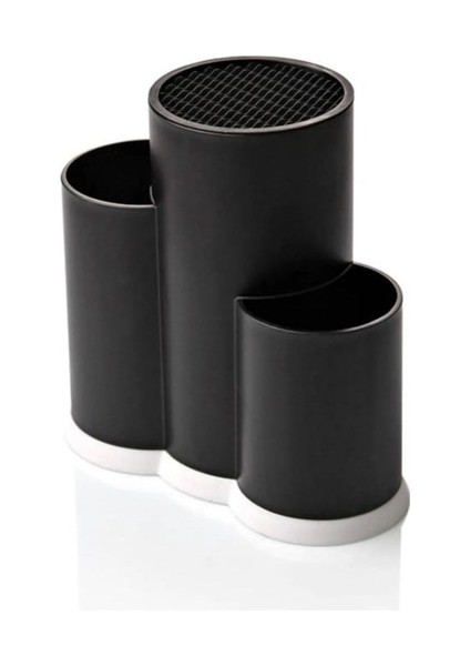 3 Bölmeli Kaşıklık - Şef Bıçaklık Standı Siyah fırsatları