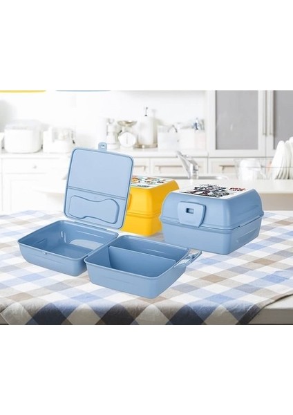 Luna 3 Bölmeli Çatal Bıçaklı Beslenme Kabı - Diyet Kabı - Çatal Kaşıklı