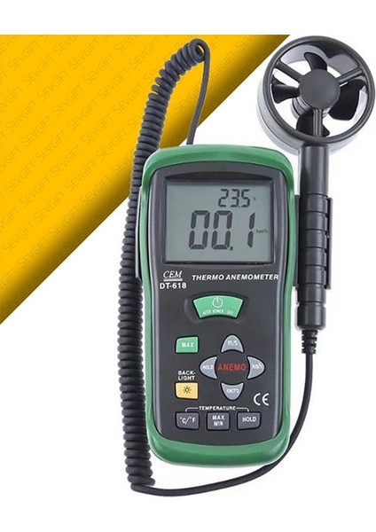Cem Dt 618 Rüzgar Hızı ve Sıcaklık Ölçer Anemometre