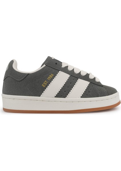 Ravanta Gri Bağlı Kalın Taban Sneaker Genç Spor Ayakkabı