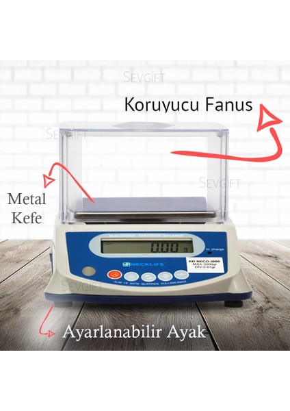 KD-NBCD-3000 Dijital Hassas Terazi 3kg / 0,01GR